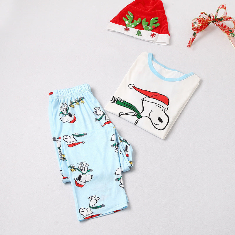 Christmas Family Matching Sleepwear Pajamas Sets Print Cartoon Snoopy Top and Pants 6