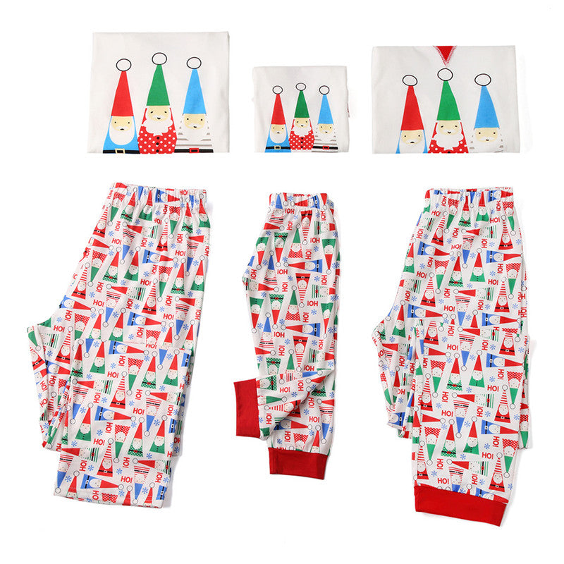 Christmas Family Matching Sleepwear Pajamas Sets Christmas Santa Claus Hohoho Top and Prints Pants 4