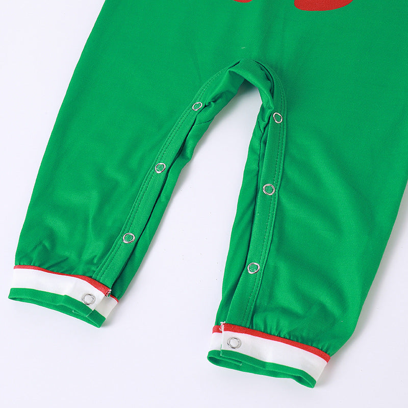 Christmas Family Matching Sleepwear Pajamas Sets Green ELF SQUAD Top and Stripes Pants 22