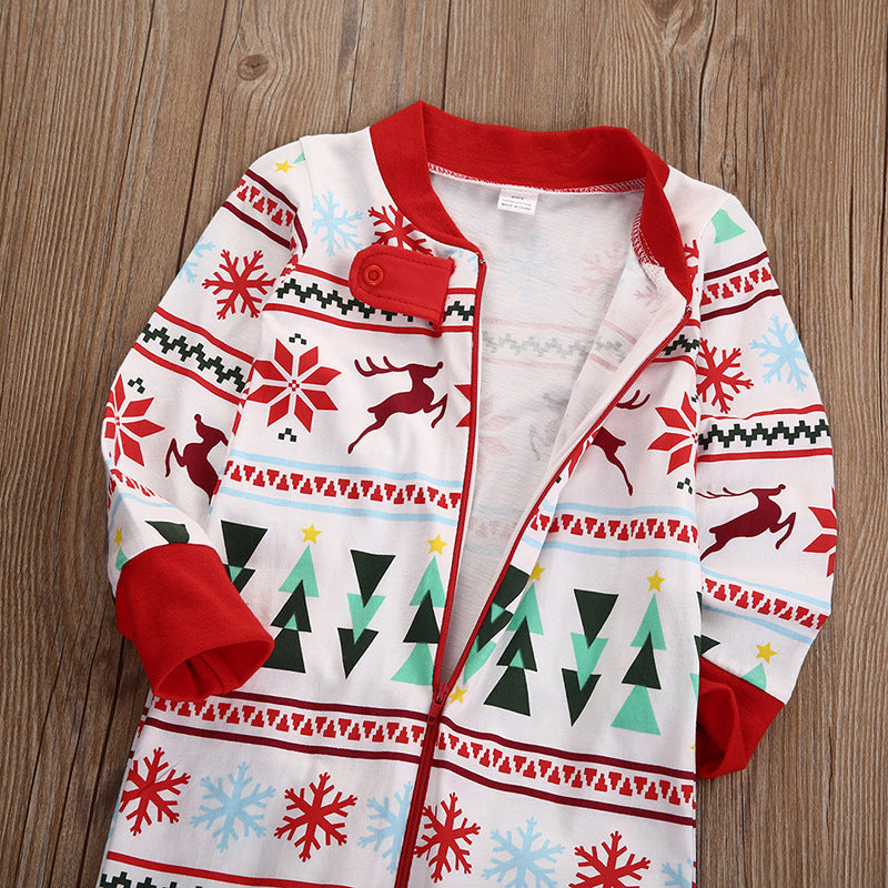 Christmas Family Matching Pajamas Sleepwear Sets Christmas Tree Deer Snowflake Top and Pants 6