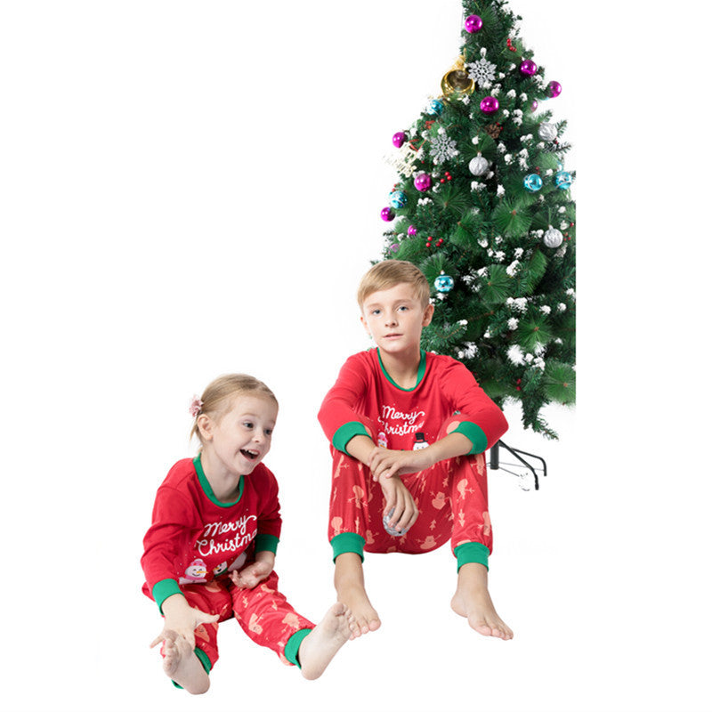 Christmas Family Matching Pajamas Christmas Snow Man Red Top and Pant 6