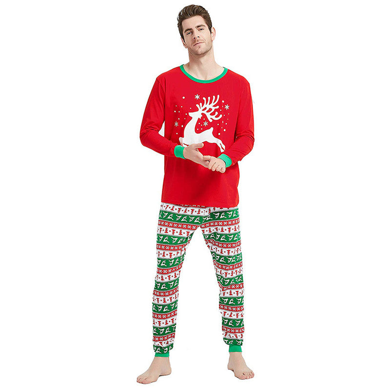 Christmas Family Matching Pajamas Sleepwear Sets Red Deer Stars Top and Christmas Pattern Pants 8