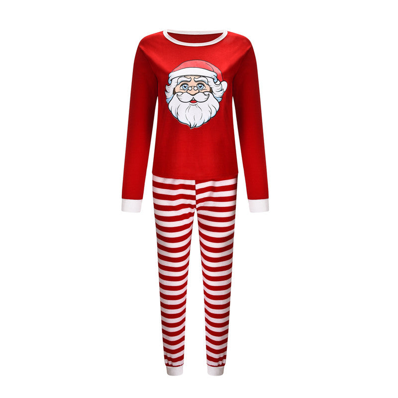 Christmas Family Matching Sleepwear Pajamas Sets Red Christmas Santa Claus Top and Stripes Pants 22
