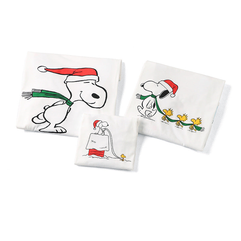 Christmas Family Matching Sleepwear Pajamas Sets Print Cartoon Snoopy Top and Pants 4