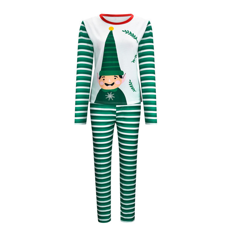 Christmas Family Matching Sleepwear Pajamas Sets White Hohoho Slogan Top and Christmas Pattern Pants 14