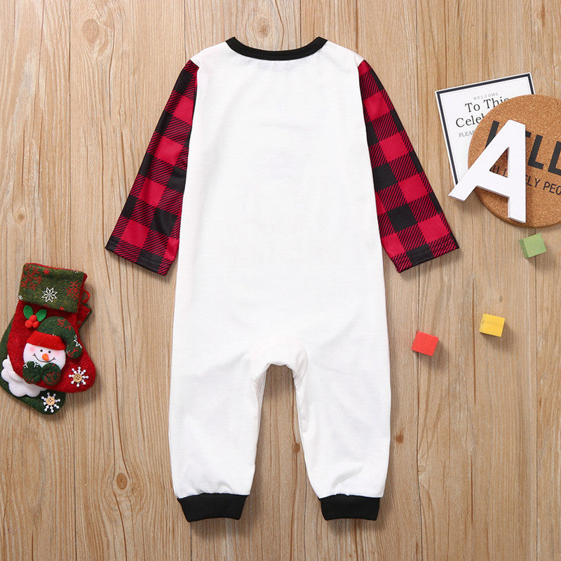 Christmas Family Matching Pajamas Sleepwear Sets Christmas Deer Top and Plaids Pants 8