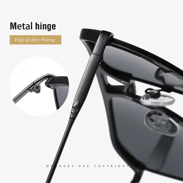 Rectangle Shades Men Fashion Polarized Sunglasses