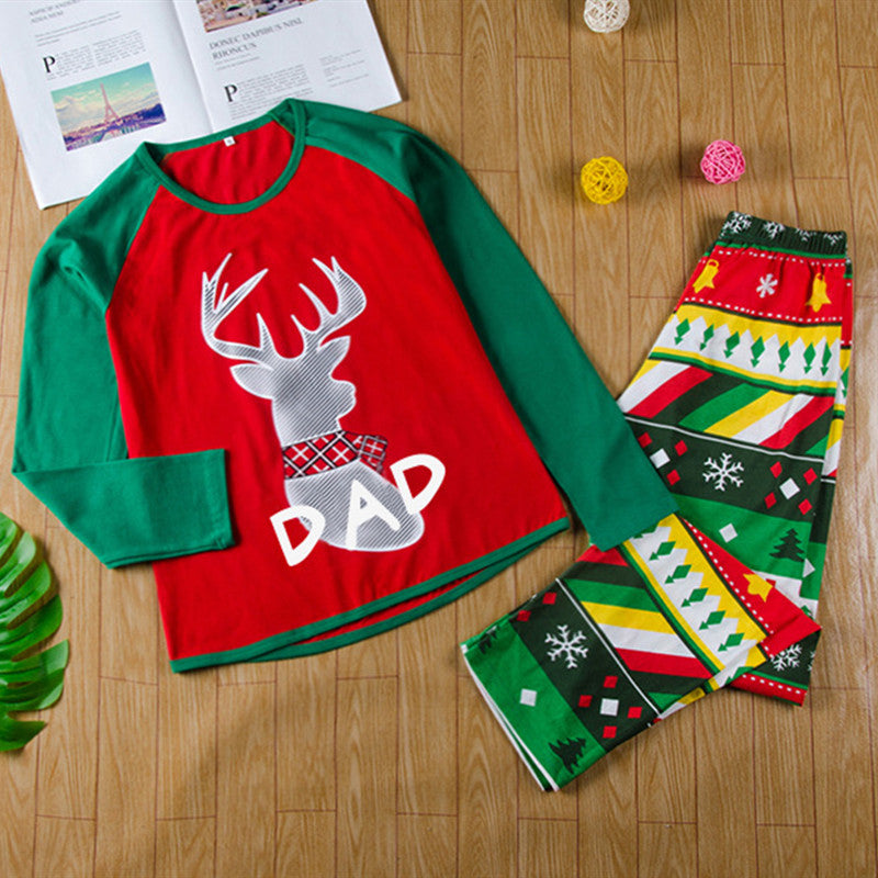 Christmas Family Matching Pajamas Sleepwear Sets Christmas Snow Man Top and Stripes Pants 16
