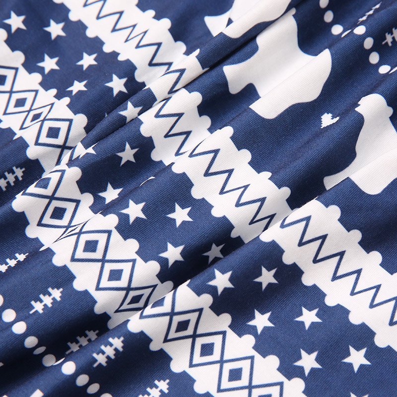 Christmas Family Matching Sleepwear Pajamas Sets Bear Top and Geometrical Pattern Pants 12