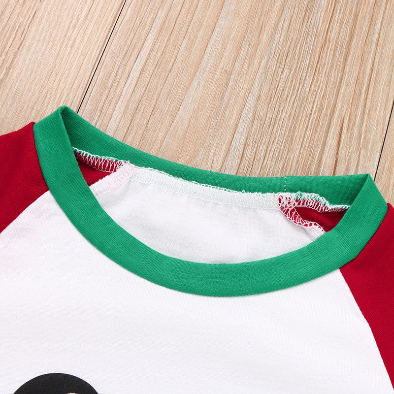 Christmas Family Matching Pajamas Sleepwear Sets Red Snow Man Top and Christmas Trees Pants 18