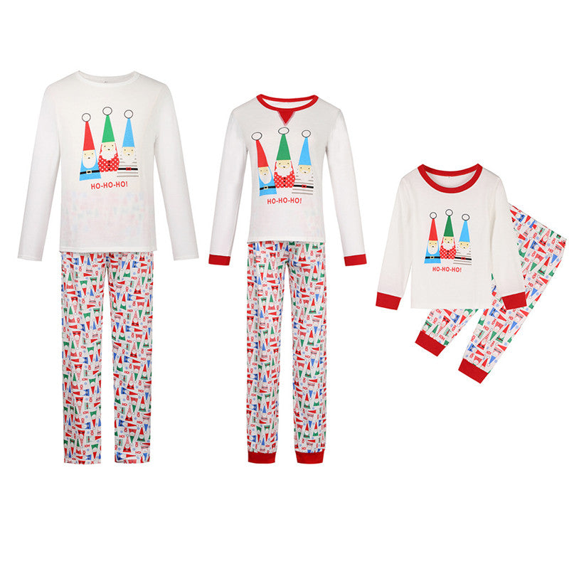 Christmas Family Matching Sleepwear Pajamas Sets Christmas Santa Claus Hohoho Top and Prints Pants 2