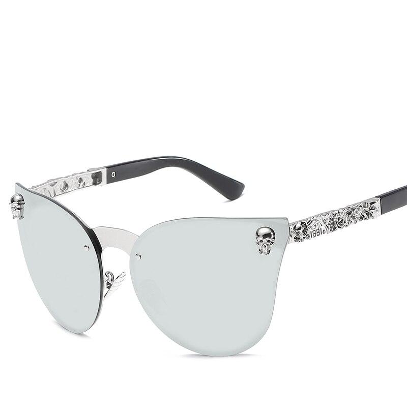 ARTORIGIN Large Skull Sunglasses Unisex Cat Eye Sun Glasses For Men Women Reflective Mirror Shades Female Lunettes Oculos
