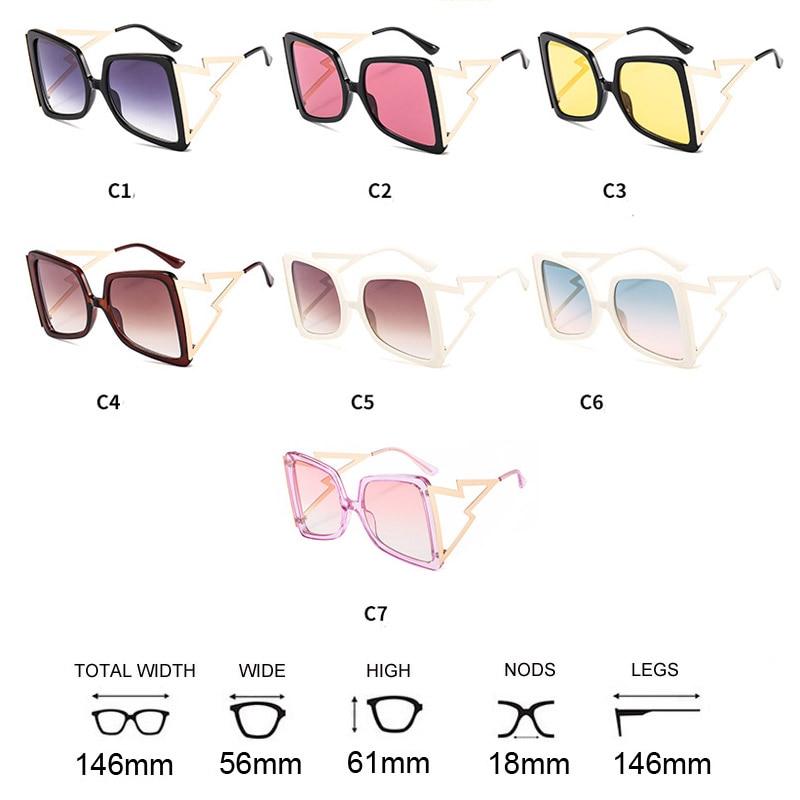 Fashion Oversize Bow Shape Square Sunglasses for Women New Luxury Brand Big Frame Gradient Sun Glasses Female Summer Shades