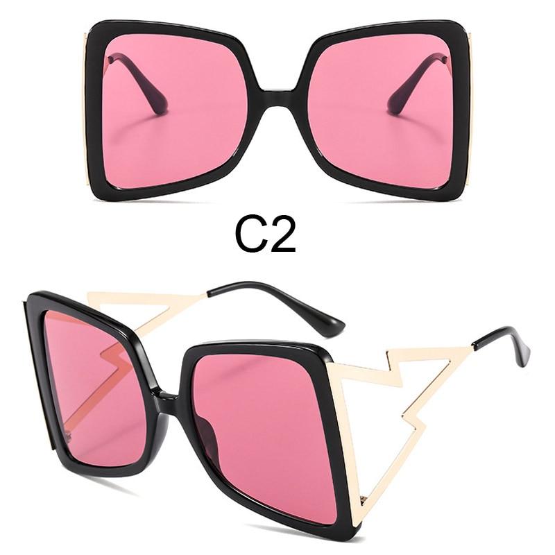 Fashion Oversize Bow Shape Square Sunglasses for Women New Luxury Brand Big Frame Gradient Sun Glasses Female Summer Shades