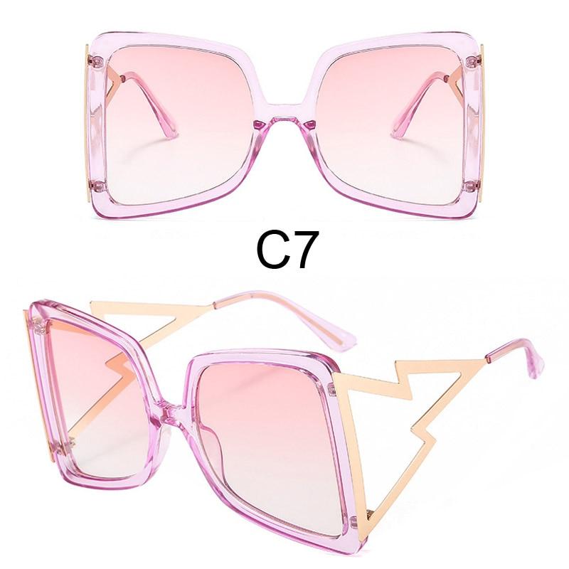 Fashion Oversize Bow Shape Square Sunglasses for Women New Luxury Brand Big Frame Gradient Sun Glasses Female Summer Shades
