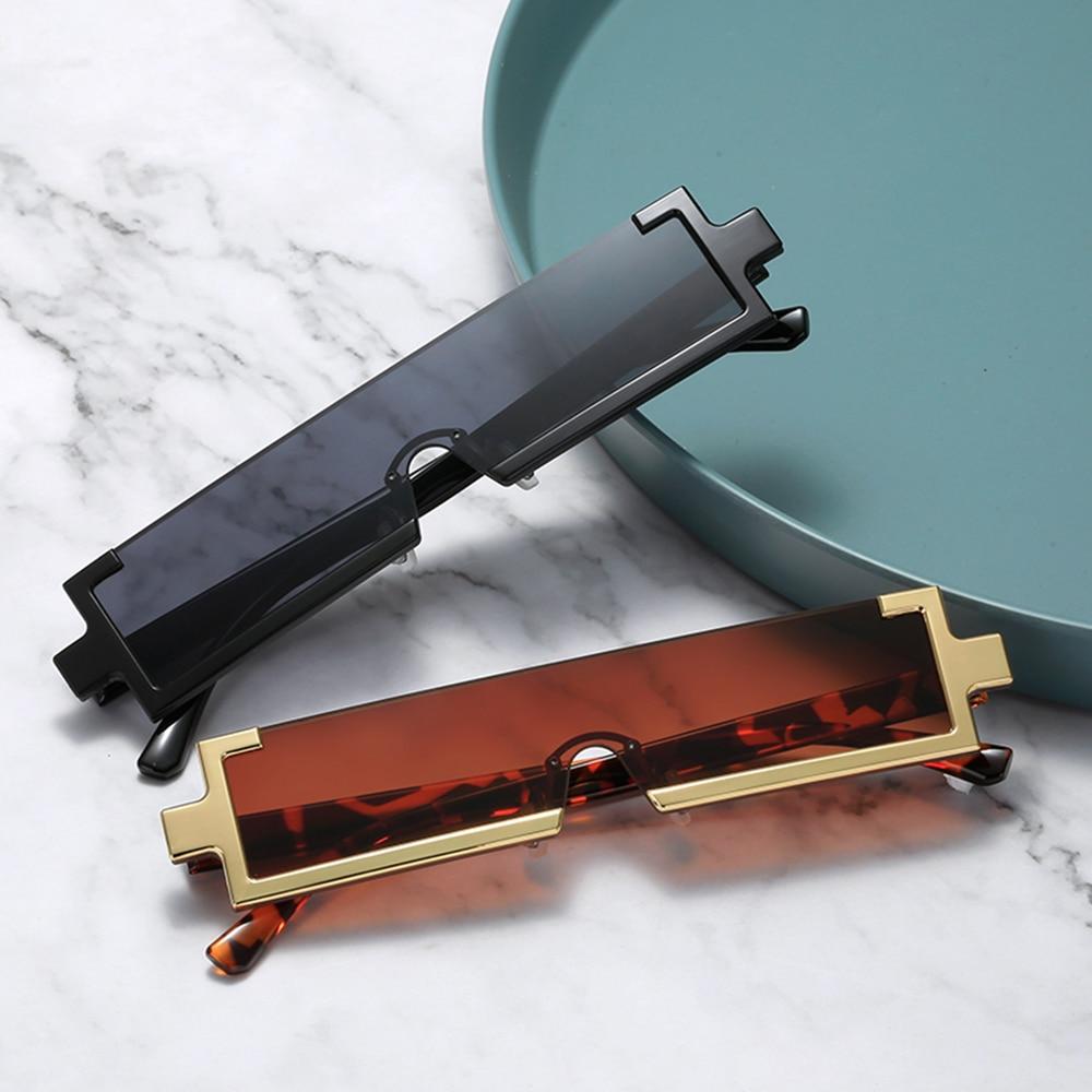 Fashion Square Small Retro Vintage One Piece Rimless Sun Glasses