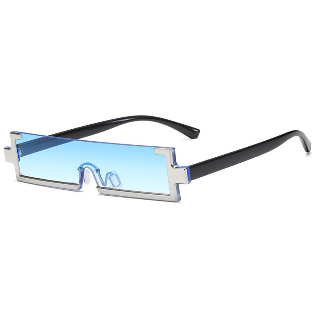 Fashion Square Small Retro Vintage One Piece Rimless Sun Glasses