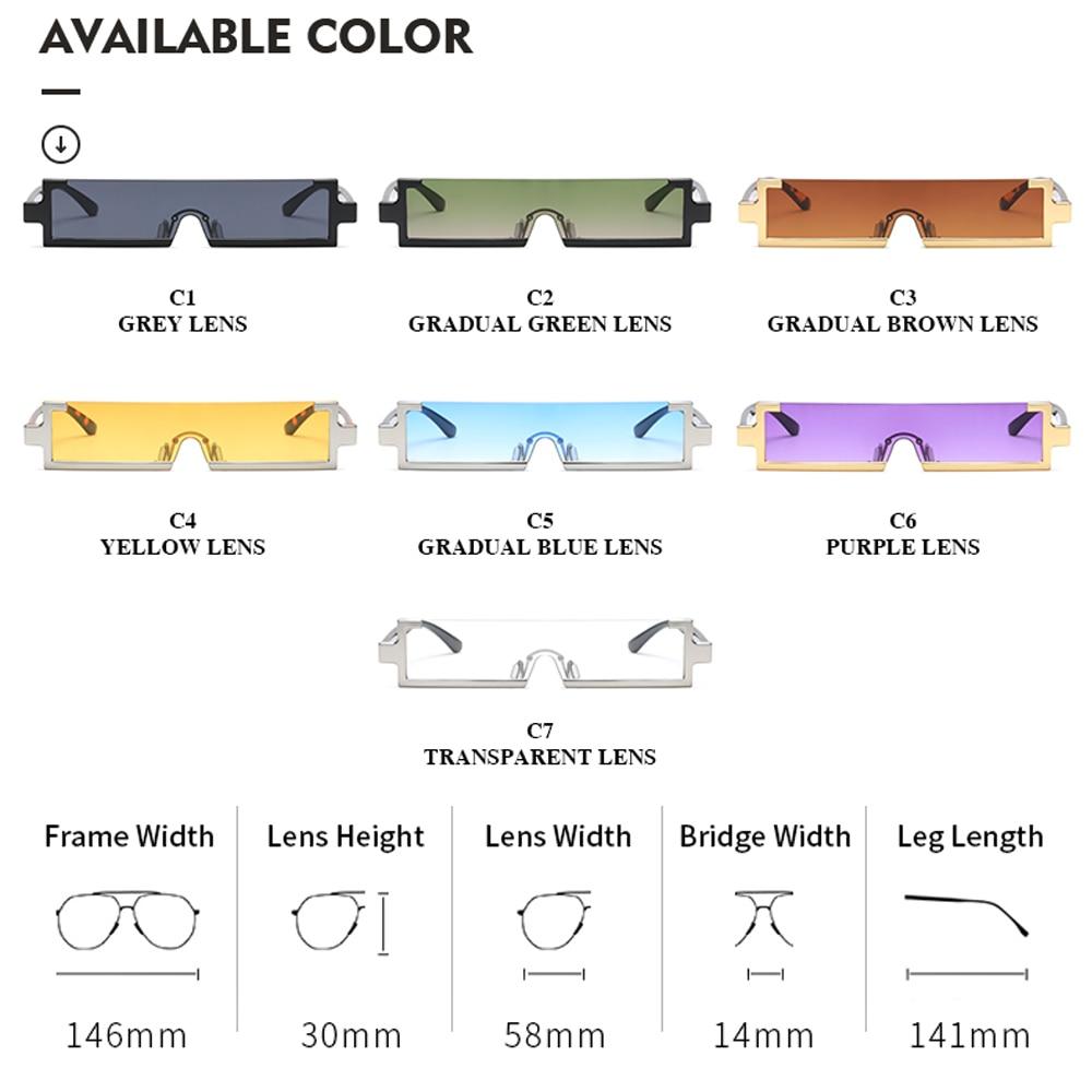 Fashion Square Small Retro Vintage One Piece Rimless Sun Glasses