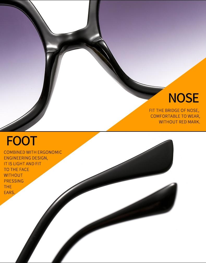 Fashion Oversize Bow Shape Square Sunglasses for Women New Luxury Brand Big Frame Gradient Sun Glasses Female Summer Shades