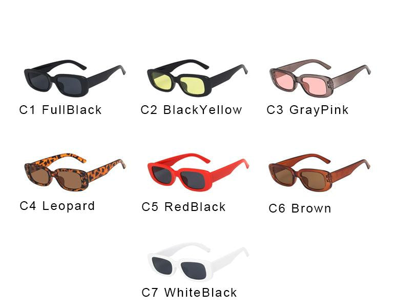 Small Rectangle Sunglasses Women Vintage Square Sun Glasses Shades Female