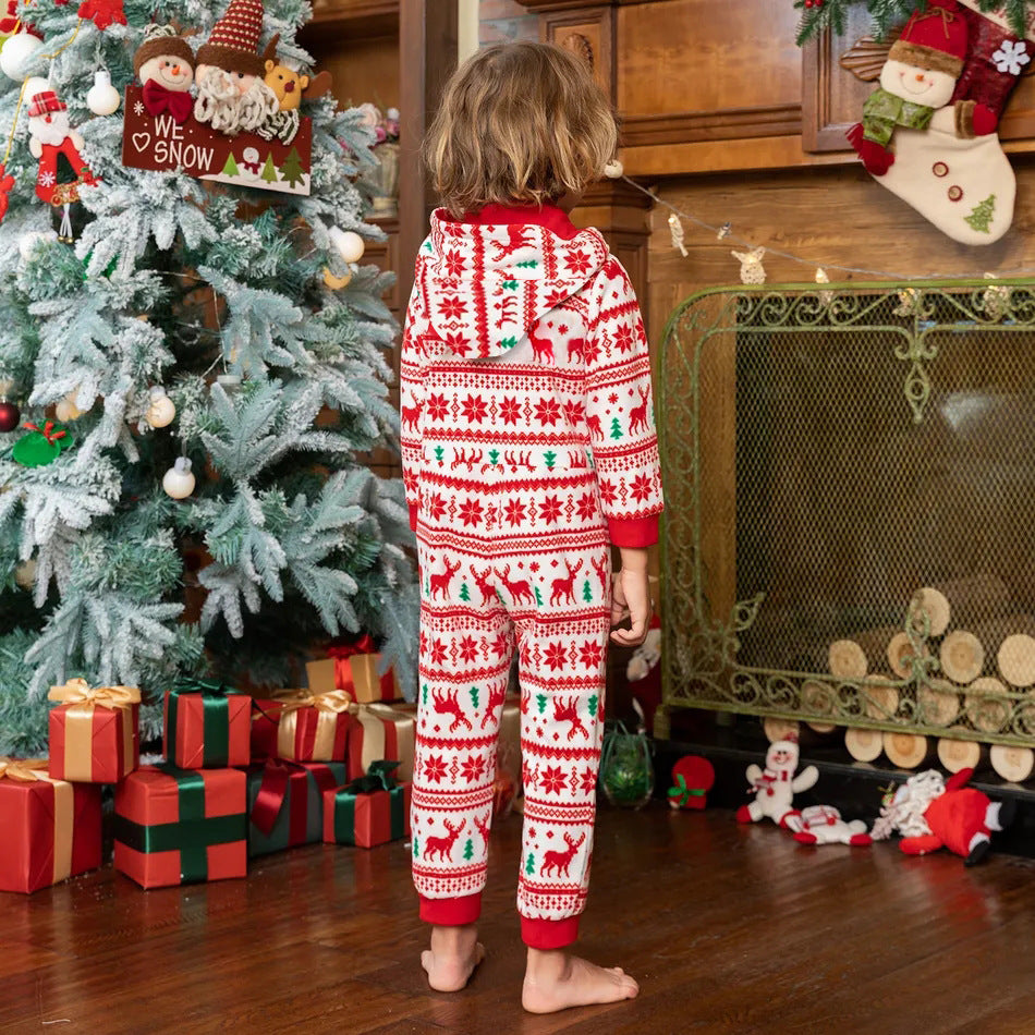 Matching Family Christmas Pajamas Sets Holiday Onesie Vacation Loungewear Red Snowflake