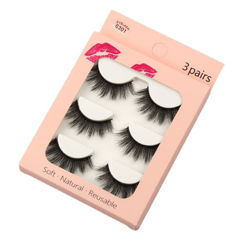 New Waterproof 3 Pairs Mink Hair Eyelashes