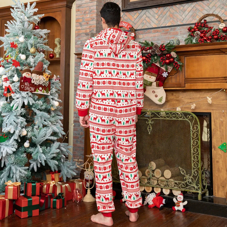 Matching Family Christmas Pajamas Sets Holiday Onesie Vacation Loungewear Red Snowflake