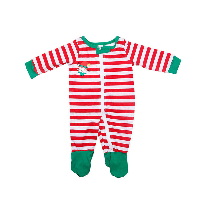 Christmas Matching Family Pajamas Elf Squad Green Stripes Pajamas Set