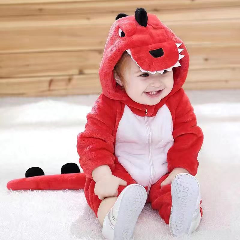 Kids Dinosaur Onesie Pajamas Animal Costumes for Boys & Girls Zip Up