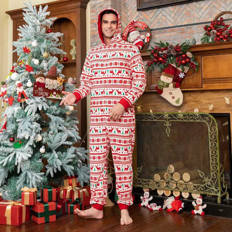 Matching Family Christmas Pajamas Sets Holiday Onesie Vacation Loungewear Red Snowflake