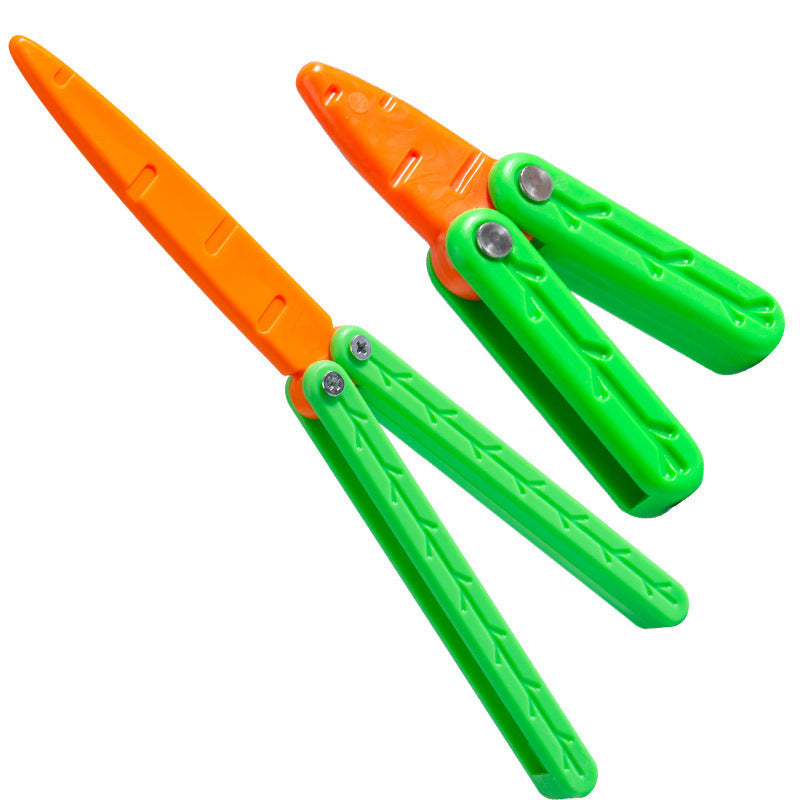 Gravity jump carrot butterfly knife plastic small carrot knife