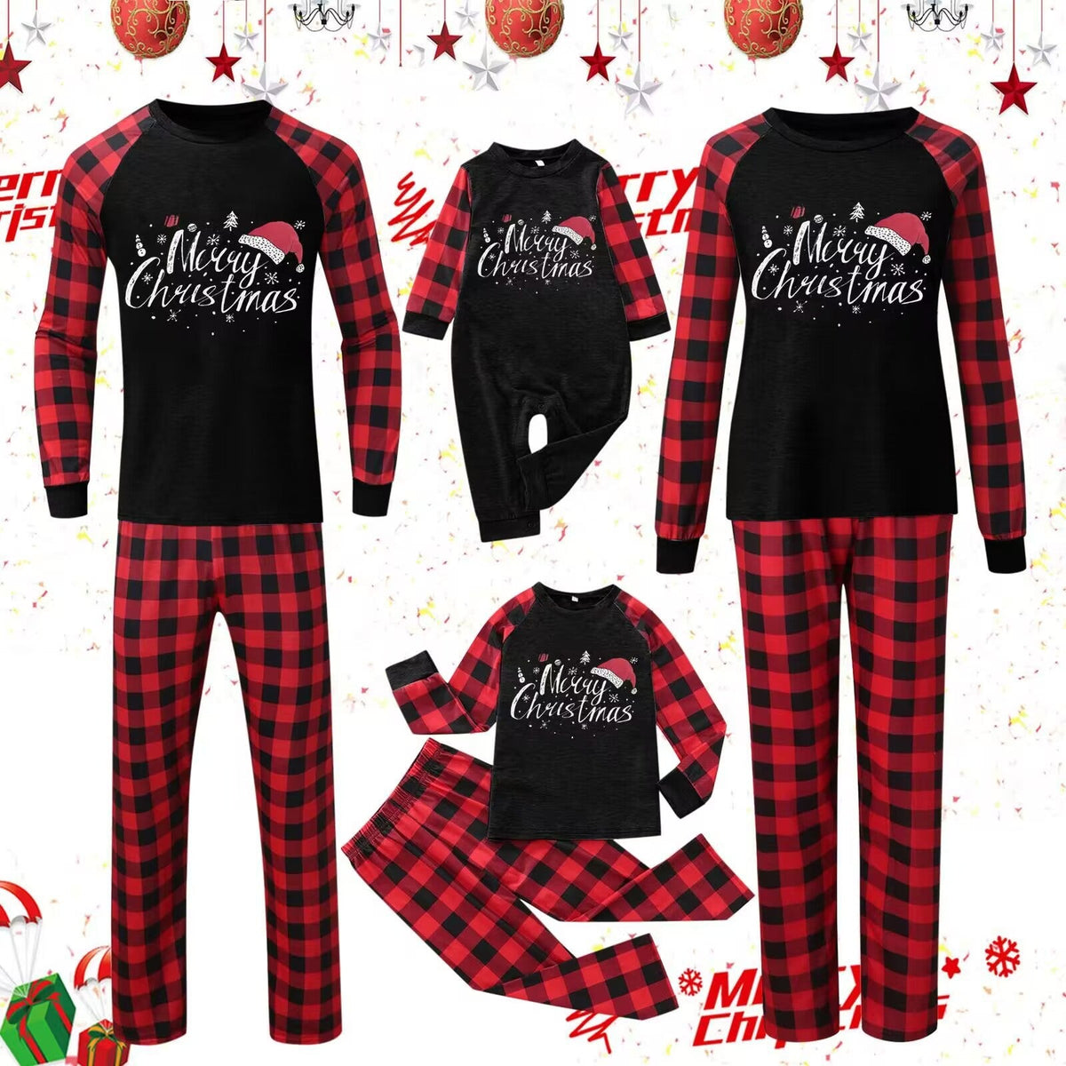 Christmas Matching Family Pajamas Hanging With My Gnomies Red Pajamas Set