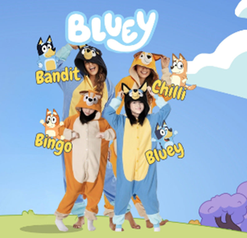 Blue Dog & Orange Dog Onesie Halloween Costume for Unisex Adults & Teens Cosplay Party Suit