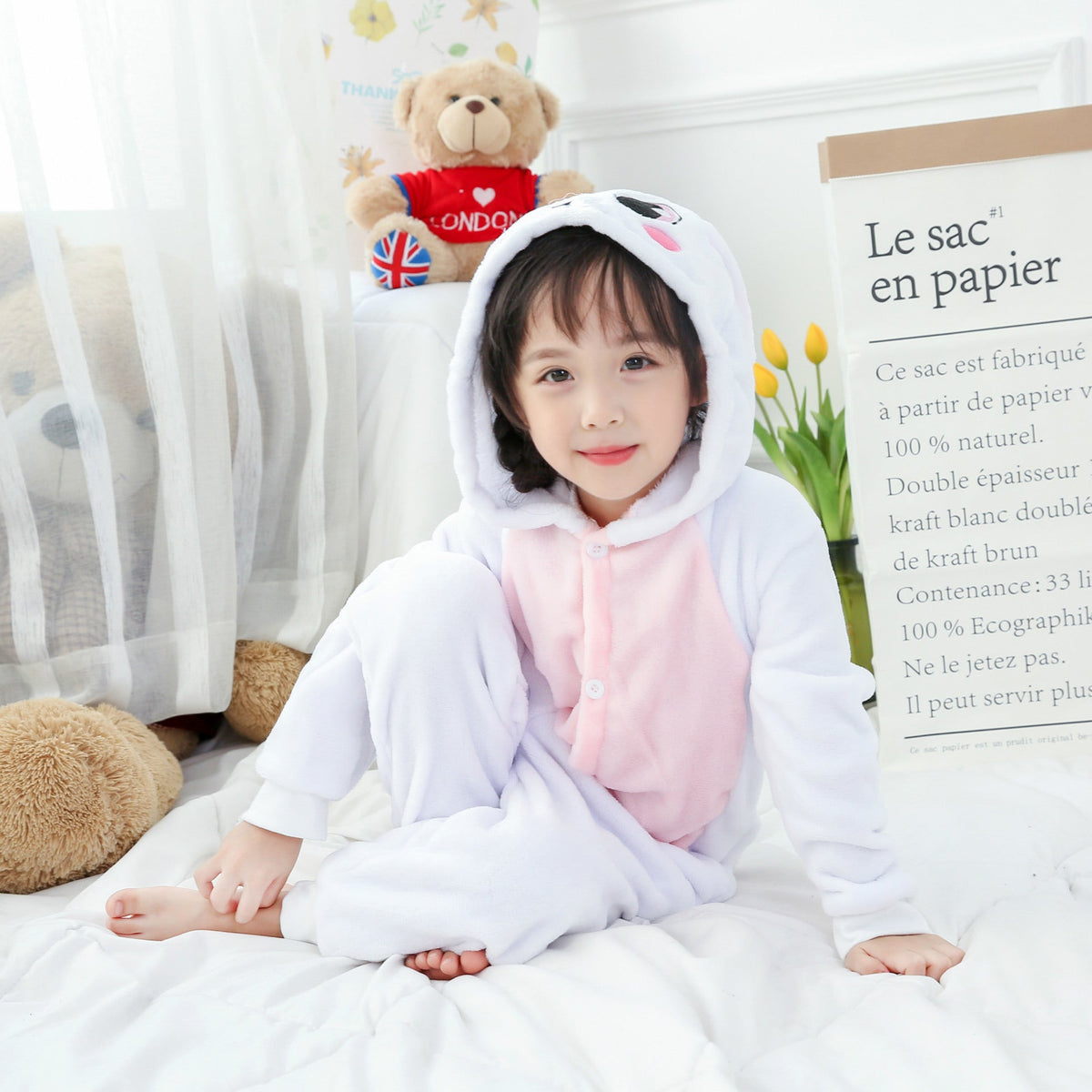 Blue Unicorn Kigurumi Onesie Pajamas Animal Costumes for Kids