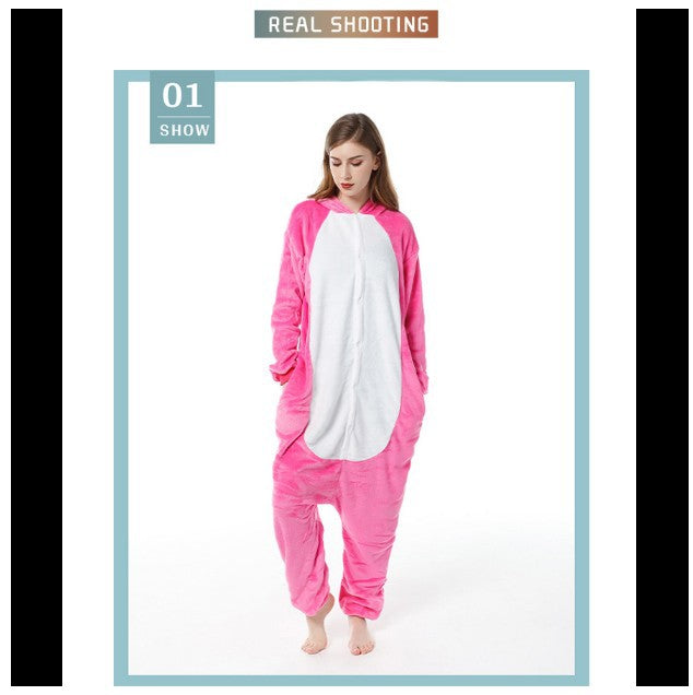 Unicorn Onesie Costumes Rainbow Color for Adult & Kids Zipper Up
