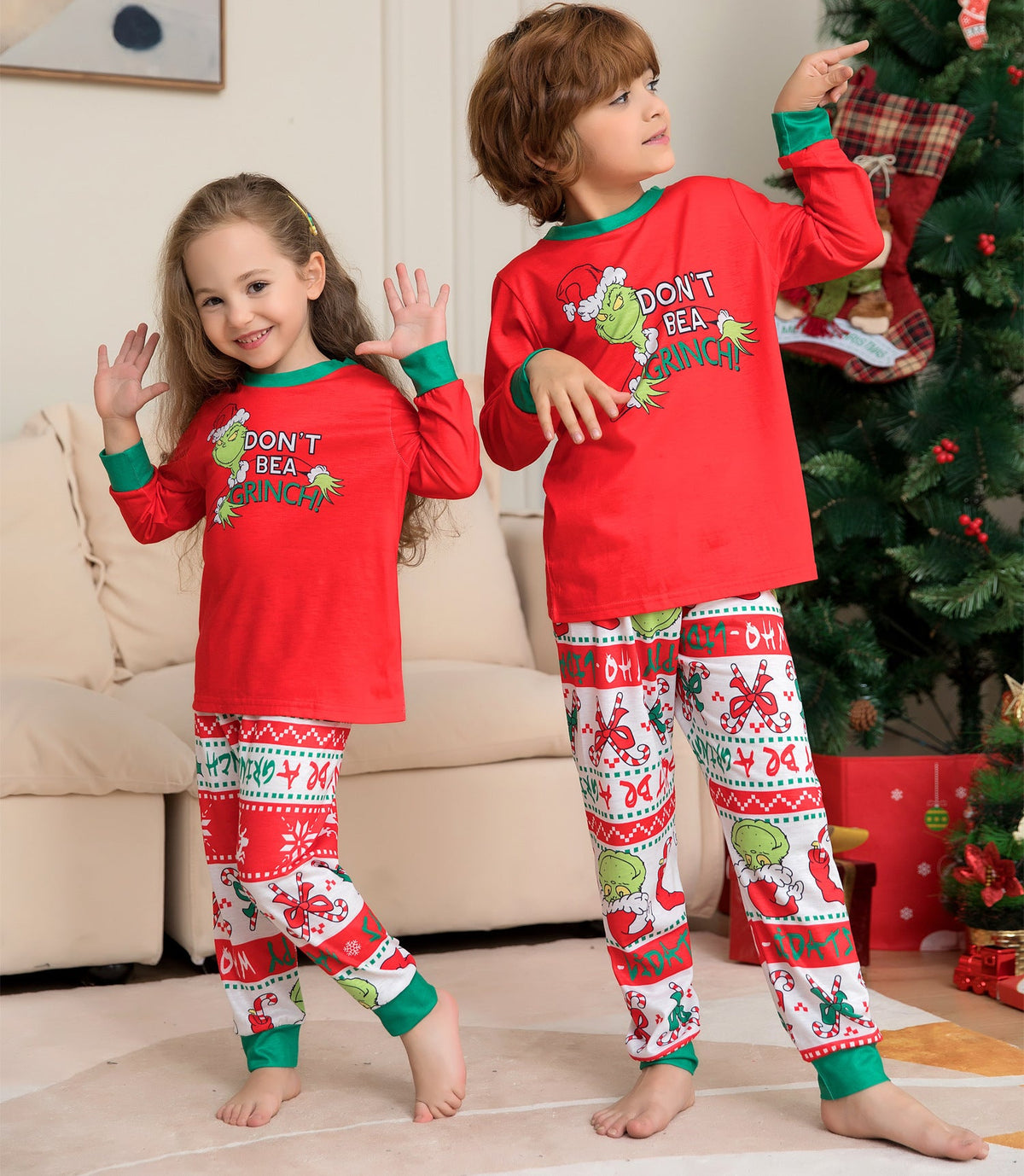 Grinch Family Christmas Pajamas Matching Christmas Jammies 2022