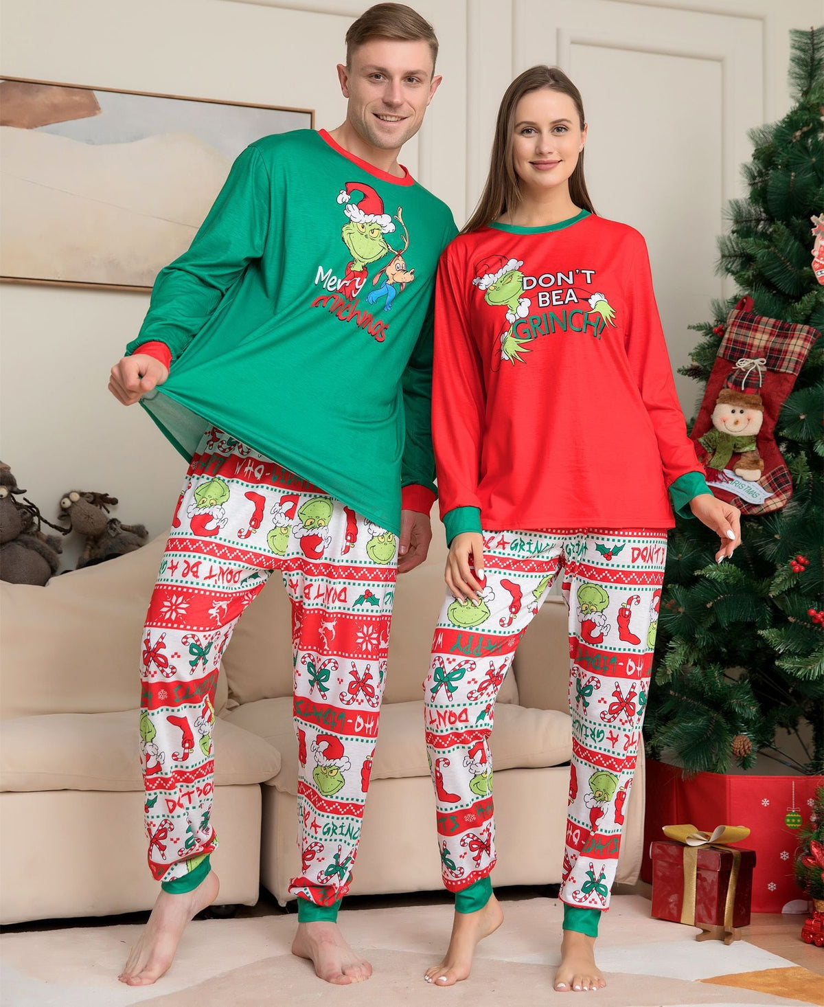 Grinch Family Christmas Pajamas Matching Christmas Jammies 2022