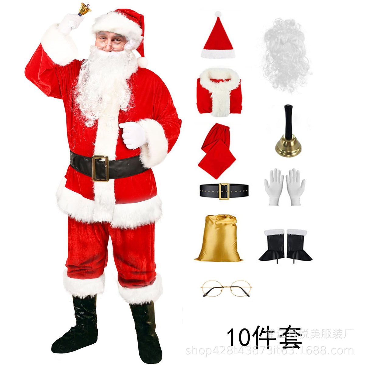 Santa Suit Costume Full Sets Outfit For Men