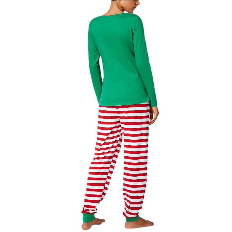 Christmas Matching Family Pajamas Elf Squad Green Stripes Pajamas Set