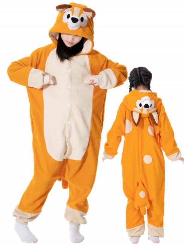 Blue Dog & Orange Dog Onesie Halloween Costume for Unisex Adults & Teens Cosplay Party Suit