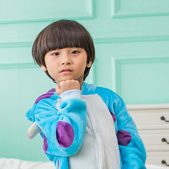 Blue Unicorn Kigurumi Onesie Pajamas Animal Costumes for Kids