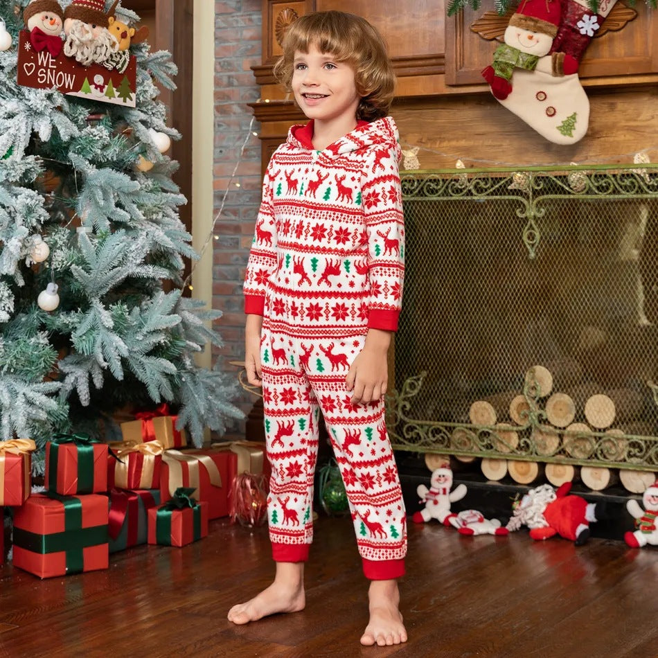 Matching Family Christmas Pajamas Sets Holiday Onesie Vacation Loungewear Red Snowflake