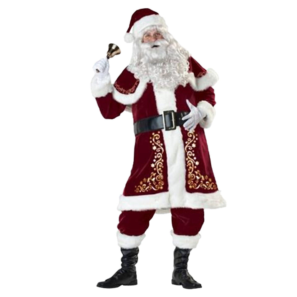 Christmas Santa Claus Suit Costume Full Sets & Mrs Claus Dress Outfit