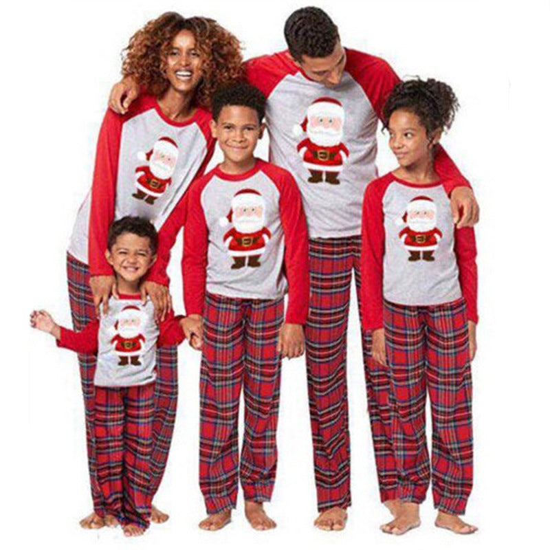 Christmas Matching Family Pajamas Cartoon Christams Hat White Pajamas Set