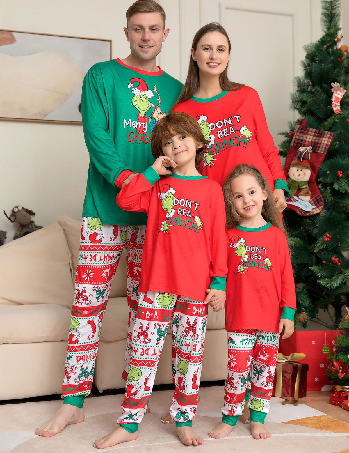Grinch Family Christmas Pajamas Matching Christmas Jammies 2022
