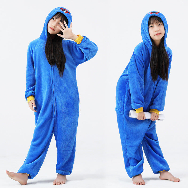 Kids Shark Onesie Costume Halloween Outfit for Boys Girls Zip Up