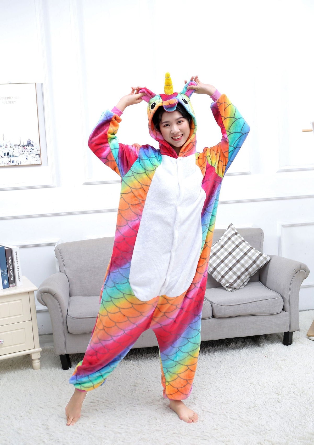 Purple Unicorn Kigurumi Onesie Pajamas Animal Costumes for Kids