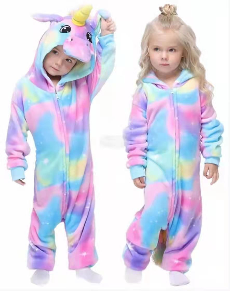 Purple Unicorn Kigurumi Onesie Pajamas Animal Costumes for Kids