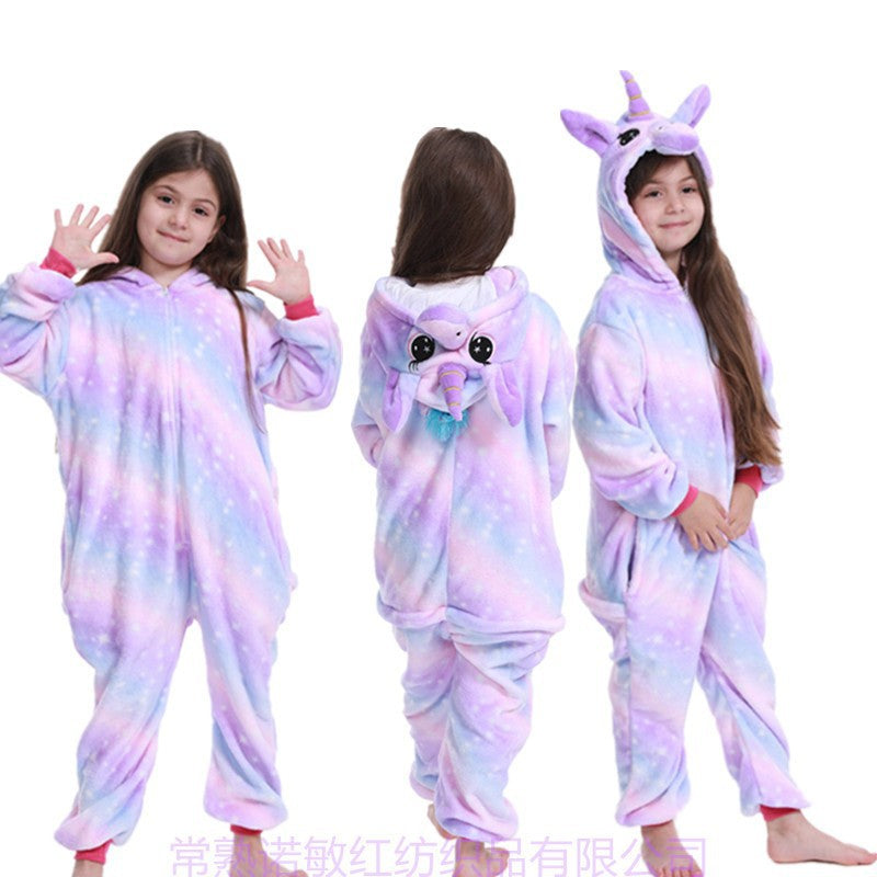 Unicorn Onesie Costumes Rainbow Color for Adult & Kids Zipper Up