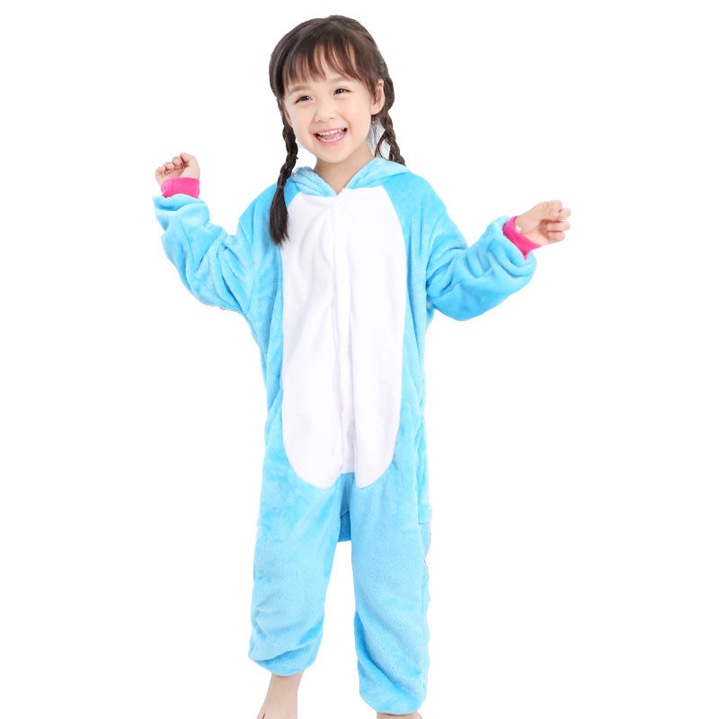 Blue Unicorn Kigurumi Onesie Pajamas Animal Costumes for Kids